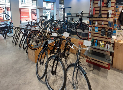 Intérieur magasin de vélos Lyon 7e
